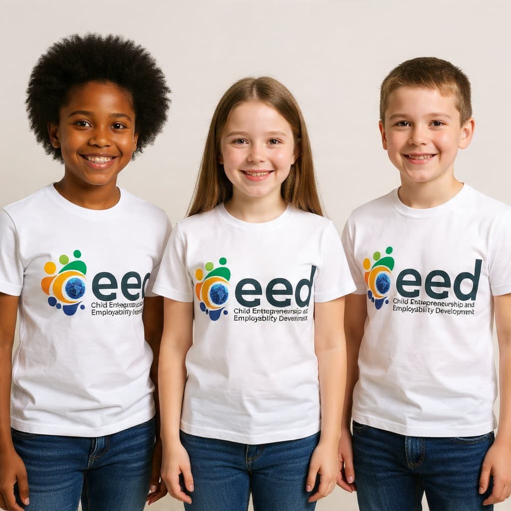 Three CEEDERS smiling together in CEED t-shirts